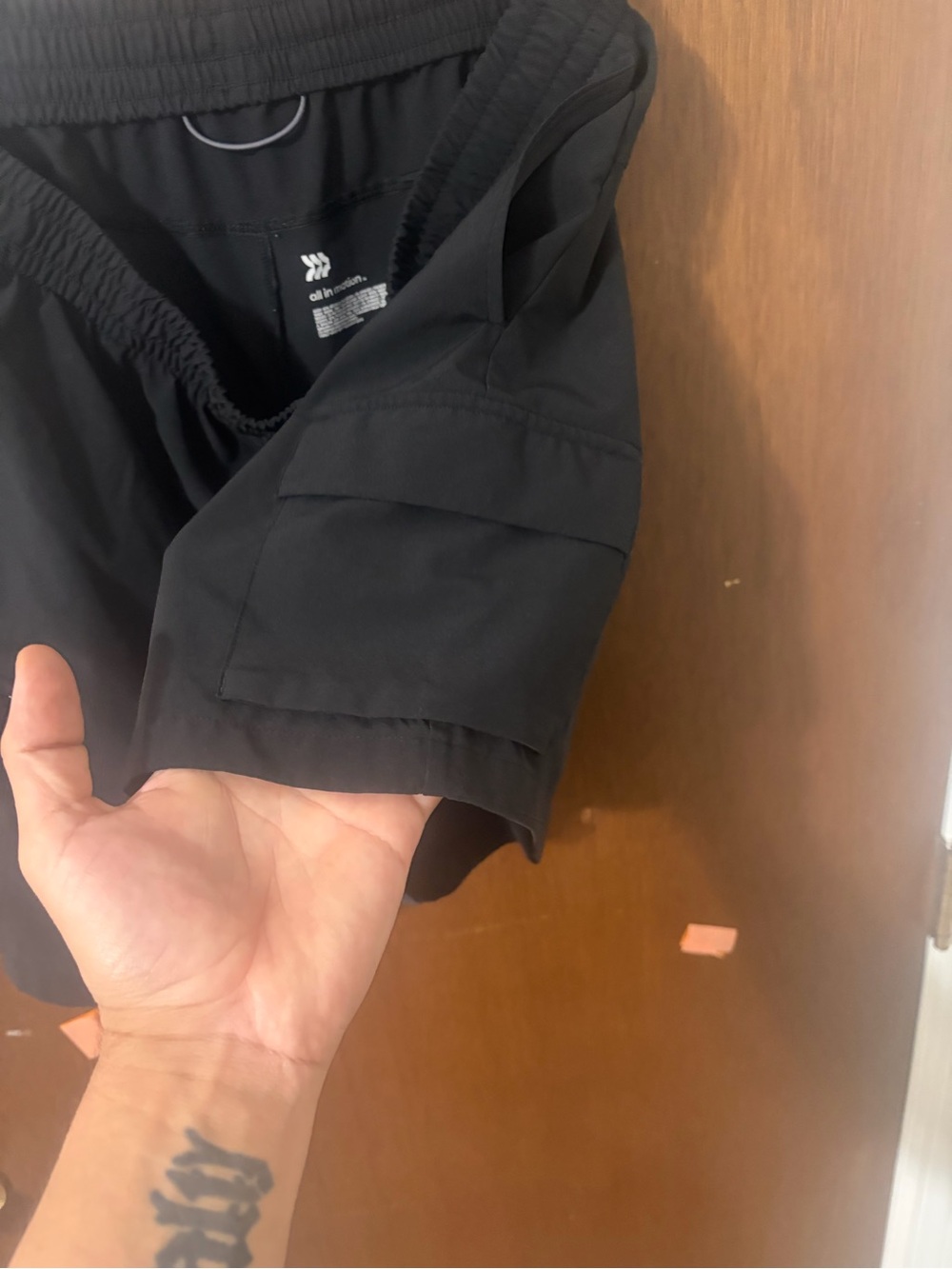 all in motion Black Men's Athletic Shorts with Reflective Drawcord - Picture 3 of 4